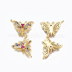 Brass Micro Pave Cubic Zirconia Links Connectors&nbsp;ZIRC-N039-122-NF