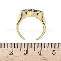 Brass Micro Pave Cubic Zirconia Cuff Rings&nbsp;RJEW-H256-07G