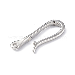ラックメッキ真鍮フッククラスプ  長持ちメッキ  プラチナ  30x9.5x3mm  穴：1.8mm&nbsp;LS-KK-E073-01P