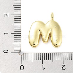 ラックメッキ真鍮バルーンレターペンダント  カドミウムフリー＆鉛フリー  長持ちメッキ  18KGP本金メッキ  文字m  18x16.5x4.5mm  穴：2.5mm&nbsp;KK-C050-01G-M