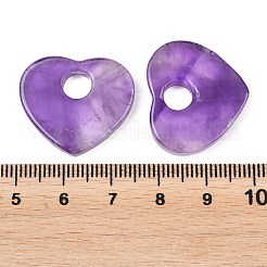 天然石ペンダント  幾何学的なチャーム  ハートチャーム  22x25x3.5mm  穴：6mm&nbsp;G-L658-D02-01