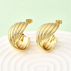 Twist C-Shaped 201 Stainless Steel Stud Earrings&nbsp;EJEW-Z151-08G