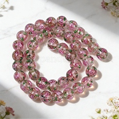 1 Strand Handmade Glod Sand Lampwork Beads Strands&nbsp;LAMP-PA0001-77C