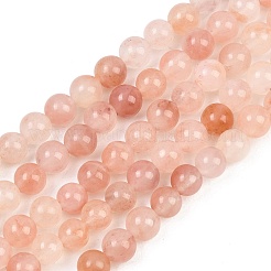 天然の桃の花のようなピンク色のペルシャ翡翠ビーズの連  スムーズなラウンド  6mm  穴：1mm  約63個/連  14.76''（37.5センチメートル）&nbsp;G-NH0071-A01-6mm