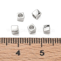 真鍮製スペーサービーズ  ツイストキューブ  プラチナ  3x3x3mm  穴：2mm&nbsp;KK-CBA712E-01P
