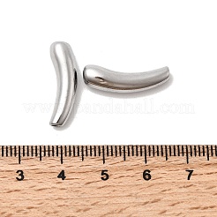 304ステンレススチールビーズ  ティアドロップ  ステンレス鋼色  20.5x7x6mm  穴：1.8mm&nbsp;STAS-B113-02P