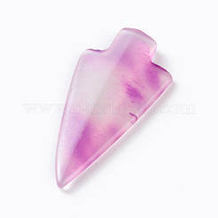 天然石瑪瑙ビーズ  穴なし/ドリルなし  染め  矢じり  38~45x16~22x4~6mm&nbsp;G-G774-22