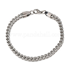 304 Stainless Steel Curb Chain Bracelets for Women Men&nbsp;BJEW-F529-07P