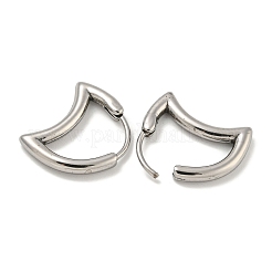 316サージカルステンレスフープピアス  ムーン  アンティークシルバー  18.5x15.5mm&nbsp;EJEW-D096-18H-AS