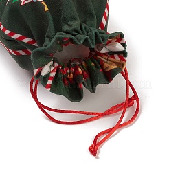 Christmas Theme Rectangle Cloth Bags with Jute Cord&nbsp;ABAG-P008-01C