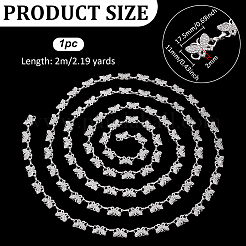 1Pc Alloy Glass Crystal Rhinestone Butterfly Link Chains&nbsp;LCHA-PH0001-01