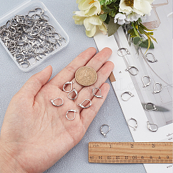 304ステンレススチールフレンチフックピアス金具100個  カン付き  ステンレス鋼色  15x10x2mm  穴：1.5mm&nbsp;STAS-SC0003-78