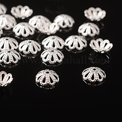 Silver Color Flower Brass Bead Spacer Caps&nbsp;X-EC131-S