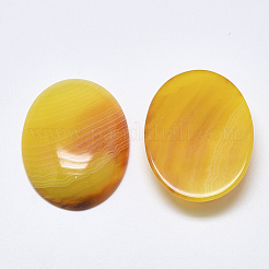 天然縞バンド /縞aカボション  染め  オーバル  ゴールド  40~41x30x7~9mm&nbsp;G-T122-22F