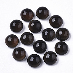 半透明のガラスカボション  変化する色の雰囲気のカボション  半円/ドーム  ブラック  10x6.5mm&nbsp;X-GLAA-T023-03B