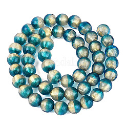 Handmade Lampwork with Gold Powder Beads Strands&nbsp;LAMP-N037-06A-02
