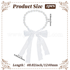 プラスチックビーズスノーブーツデコレーション2個  レースの靴の装飾  ホワイト  1240x10~15x0.3~4mm&nbsp;FIND-GF0009-08B