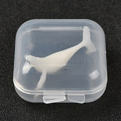 クジラの形をしたプラスチックの装飾  蓄光/暗闇の中で光る  DIYシリコンモールド用  ホワイト  33x20x10mm  箱：40x34.5x18.5ミリ&nbsp;DIY-F066-15