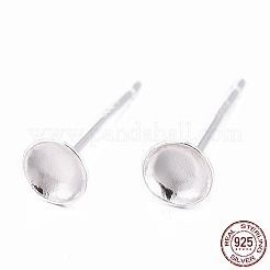 925スターリングシルバースタンドピアスパーツ  スタンプ925個付きイヤリングポスト  銀  12.5mm  トレイ：4mm  ピン：0.8mm&nbsp;STER-K167-043B-S