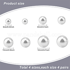 16ペア4サイズのプラスチック製模造真珠スタッドピアス、スチール鉄ピン付き  雪  16~22x5~11.5mm  4 ペア/サイズ&nbsp;EJEW-AN0003-89