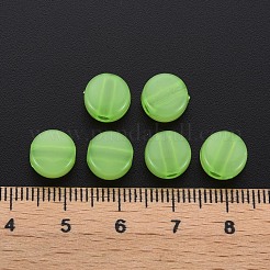 透明なアクリルビーズ  染め  フラットラウンド  薄緑  8.5x5.5mm  穴：2.5mm  約1774個/500g&nbsp;MACR-S373-05E-06