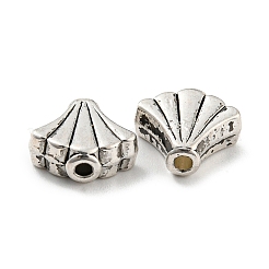 チベット風合金ビーズ  鉛フリー＆カドミウムフリー  ファン  アンティークシルバー  9x10x4mm  穴：1.6mm  約961個/1000g&nbsp;PALLOY-F307-10AS