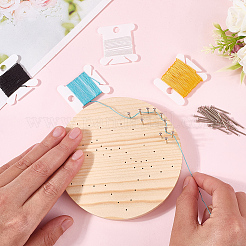 DIY ストリングアート キット セット  木の板入り  プラスチックホルダーアクセサリー  鉄の釘とネジ  ポリエステル糸  スター  19x3mm  64pc&nbsp;DIY-WH20050-55D