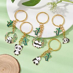 Panda & Bamboo Alloy Enamel Pendant Keychains&nbsp;KEYC-JKC00629