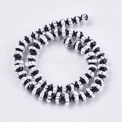 手作り凹凸柄ランプワークビーズ連売り  花  ブラック  8~13x5~9.5mm  穴：1~2mm  約33~60個/連  10.8
