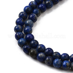 天然石ラピスラズリビーズ連売り  ラウンド  グレードAB  3.5~4mm  穴：0.6mm  約108~109個/連  14.96インチ（38cm）&nbsp;G-L621-B10-4mm-AB
