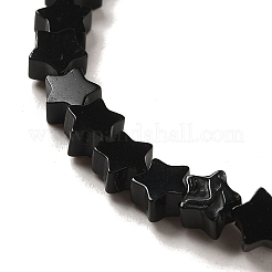 天然ブラックオニキス(染色&加熱)ビーズ連売り  スター  4x4.5x2mm  穴：0.8mm  約102個/連  15.35インチ（39cm）&nbsp;G-G085-B44-01