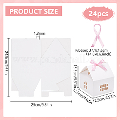 House Shape Paper Jewelry Storage Gift Box&nbsp;CON-WH0088-68