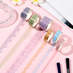 1Bag Lace Patterns PET Floral Decorative Tape Set&nbsp;AJEW-SP0002-74A