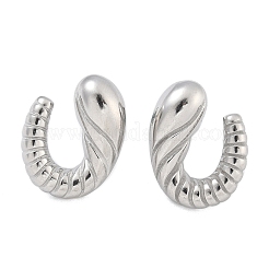 304 Stainless Steel Spiral Croissant Stud Earrings for Women&nbsp;EJEW-Z095-01P