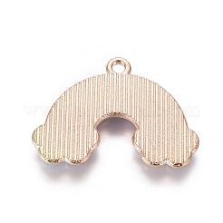 合金ペンダント  エナメル  レインボー  ライトゴールド  カラフル  18.5x25x1.5mm  穴：1.6mm&nbsp;X-PALLOY-I166-02KCG