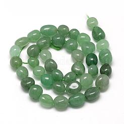 天然石グリーンアベンチュリンビーズ連売り  ナゲット  8~15x7~12x4~12mm  穴：1mm  約30~45個/連  15.7インチ&nbsp;G-R445-8x10-22