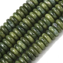 天然な中国のヒスイのビーズ連売り  ディスク  10~10.5x3.5~4mm  穴：1.2mm  約100個/連  14.96''（38センチメートル）&nbsp;G-B155-B09-4x10mm