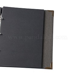 DIY ハードカバー紙スクラップ ブック フォト アルバム  黒の内紙付き  直腸  ブラック  26.5x21x4.2cm  30枚/本&nbsp;DIY-A036-06A