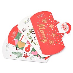 クリスマステーマの紙枕ギフトボックス16個、4スタイル  ギフトラッピング用の吊り下げ穴付きギフト包装箱  雪だるまサンタクロース  混合図形  13x2.75x11.5cm  4個/スタイル&nbsp;CON-FS0001-22