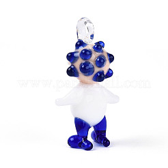 Handmade Lampwork Clown Figurine Pendants&nbsp;LAMP-T025-09E