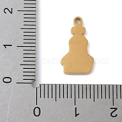 クリスマステーマ 304ステンレススチールエナメルペンダント  18KGP本金メッキ  ハウス  15.5x8.5x1.5mm  穴：1.5mm&nbsp;LS-STAS-K312-04A-G