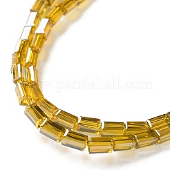 Electroplate Transparent Glass Beads Strands Pearl Luster Plated&nbsp;EGLA-H106-01A-PL03