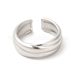 変色しない304ステンレススチール裏地付きオープンカフリング（女性用）  ステンレス鋼色  usサイズ7（17.4mm）&nbsp;RJEW-E063-29P