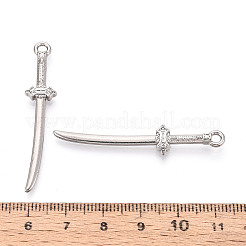 304ステンレスペンダント  剣  ステンレス鋼色  47x9x3mm  穴：2.2mm&nbsp;STAS-N114-60P