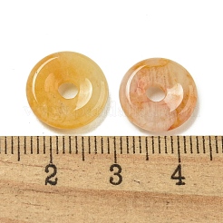 天然トパーズ 翡翠 ドーナツ/円周率 ディスク チャーム  12~13x3~4mm  穴：3mm&nbsp;G-G142-01F