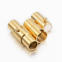 滑らかな304ステンレススチール製のロックチューブマグネット留め具  コラム  ゴールドカラー  17.5x6mm  穴：4mm&nbsp;STAS-H400-4mm-03G