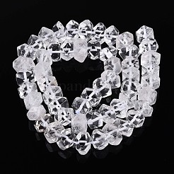 天然石クオーツクリスタルビーズ連売り  水晶  ナゲット  多面カット  7~8x10~14x10~14mm  穴：1mm  約50~53個/連  14.96~15.55''（38~39.5センチメートル）&nbsp;G-D091-A25