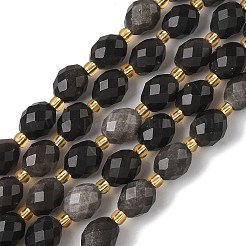 Natural Silver Sheen Obsidian Beads Strands&nbsp;G-F809-A28-01