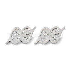 304ステンレススチールスタッドピアス  ステンレス鋼色  8.5x15.5mm&nbsp;EJEW-Z089-26P