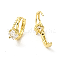 Cubic Zirconia Rhombus Hoop Earrings&nbsp;EJEW-E270-34G